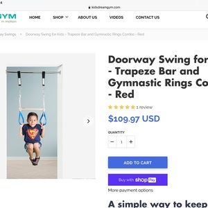 Doorway Trapeze Bar and Gymnastic Rings Combo by DreamGYM - BRAND-NEW